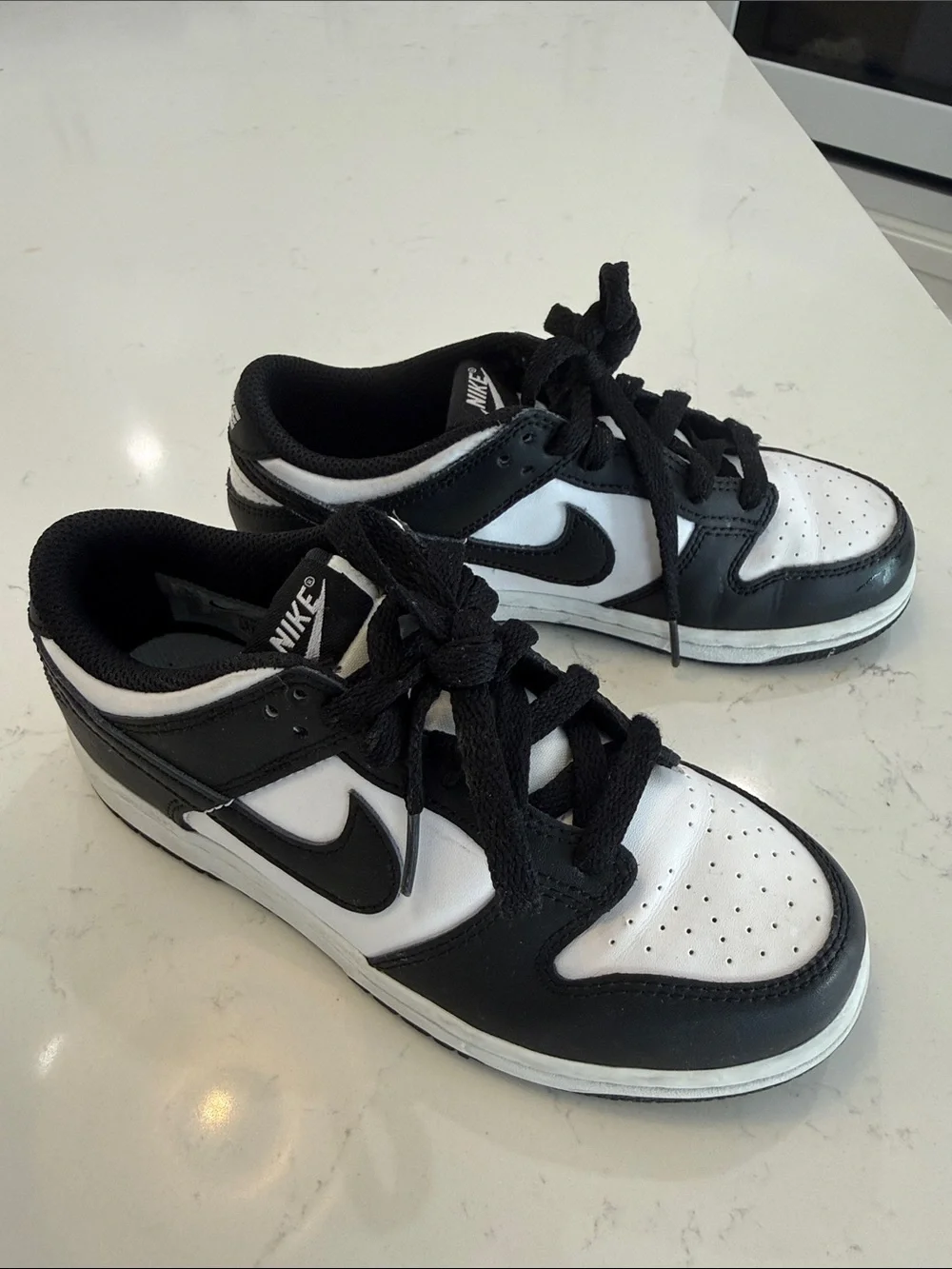 Nike Kids White and Black Low-Top Sneakers